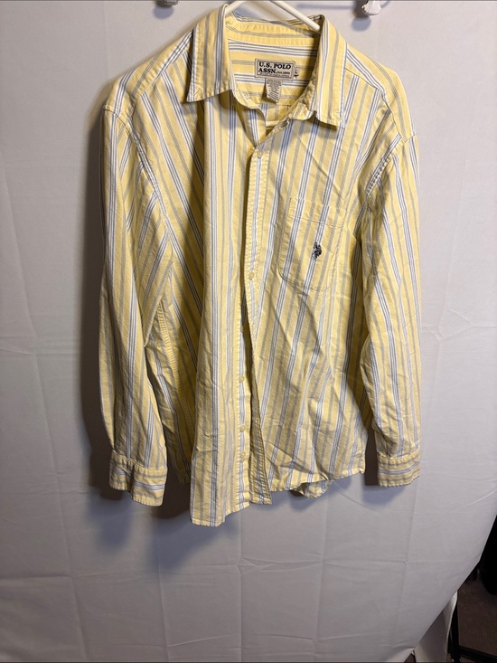 U.S. Polo Assn. Other - U.S. Polo Assn. Yellow and White Striped Long-Sleeve Shirt